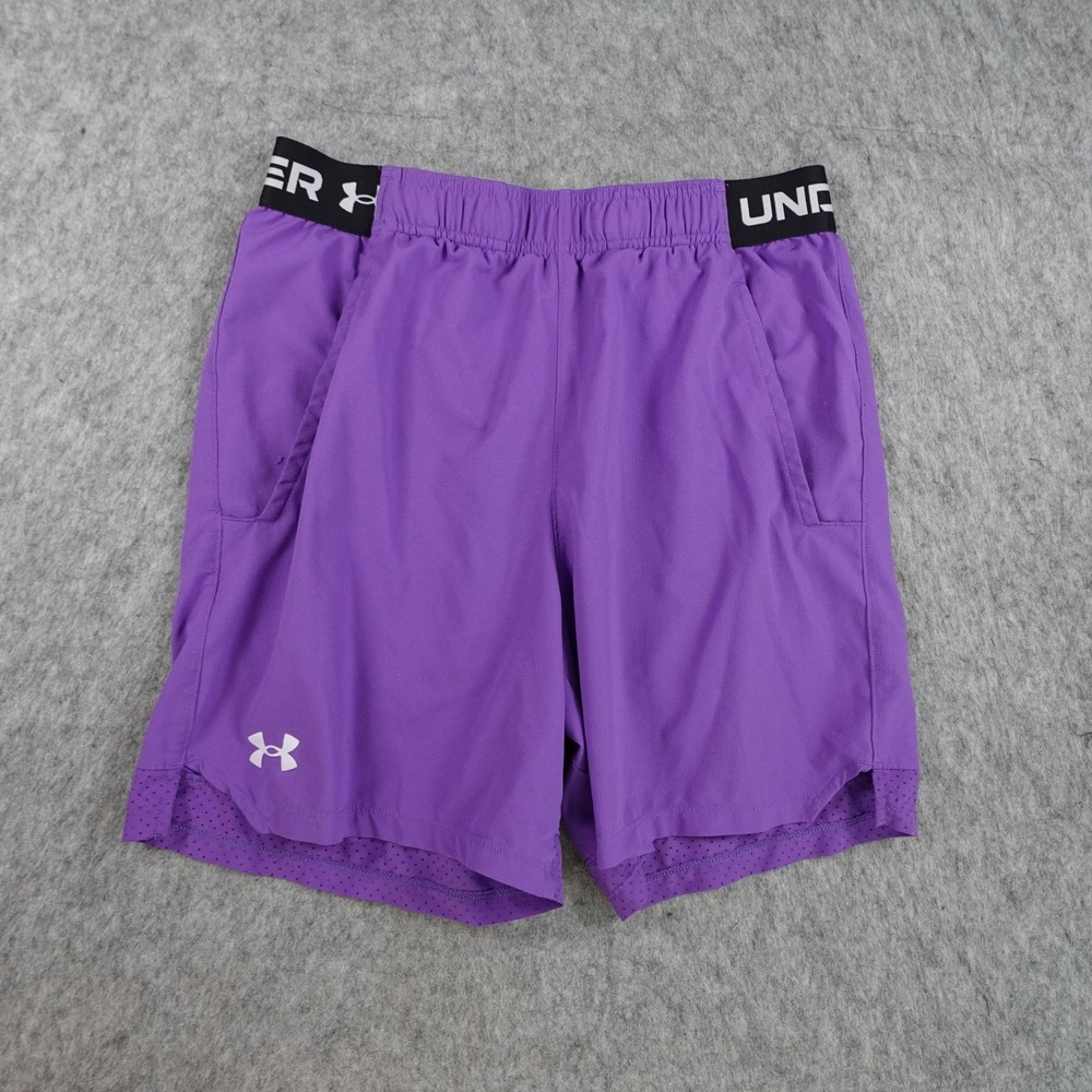 Under Armour Shorts Mens Medium Purple Vanish Woven 6" Athletic Logo Gym Workout